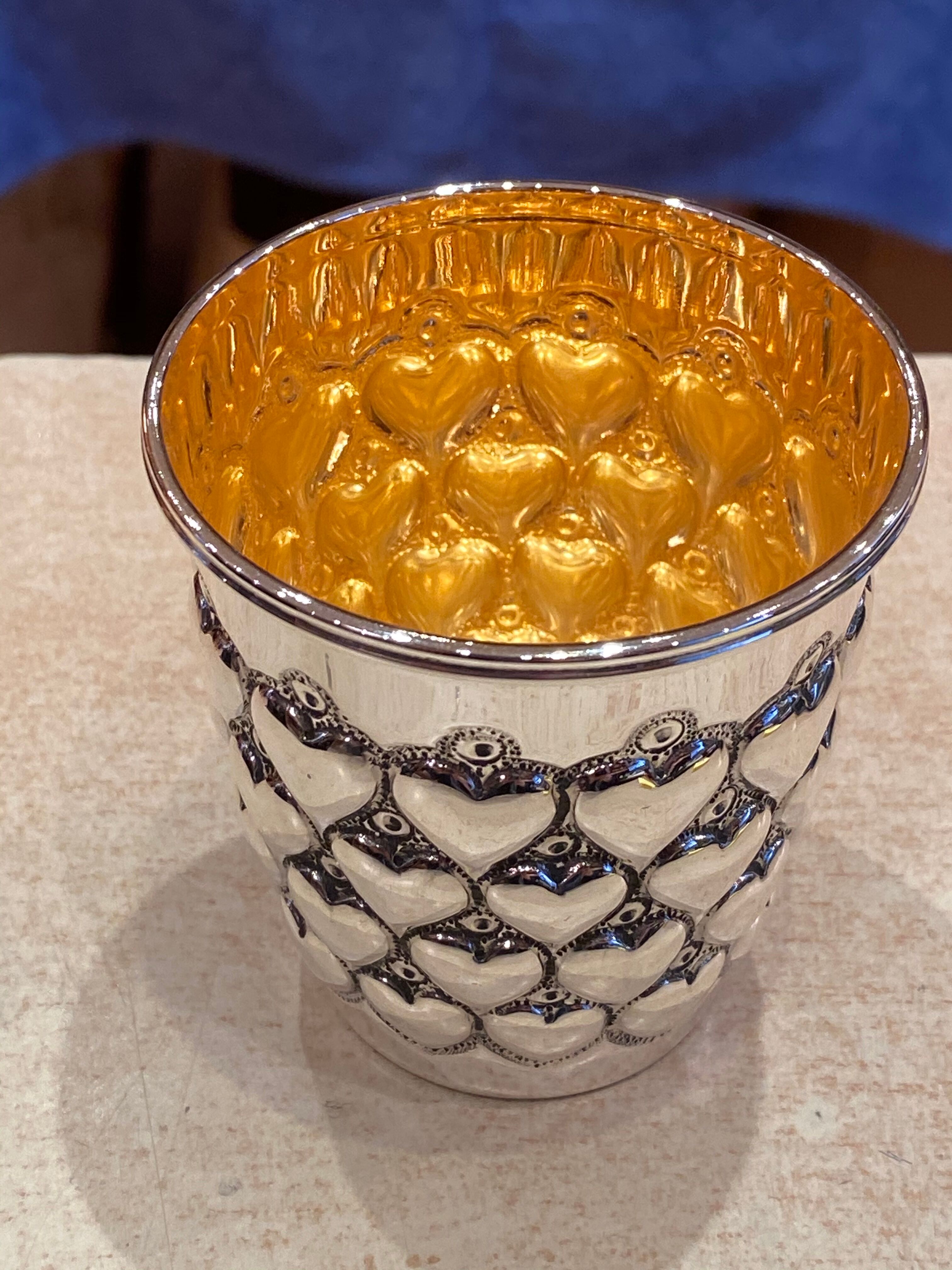 Timbale in solid silver and vermeil