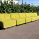 Set of 6 modular vintage Space Age armchairs - Green & Orange