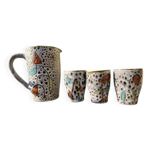 Pichet et verres vallauris
