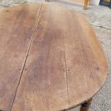 Oval Burgundy Farm Table in solid oak 19th