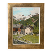 Huile sur toile paysage de montagne Alpes