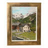 Oil on canvas mountain landscape Alps