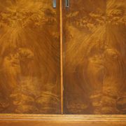 Art Deco governess wardrobe in burr walnut by Waring & Gillow