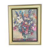 Flower Bouquet Painting by Anton Lamprecht, oil on canvas