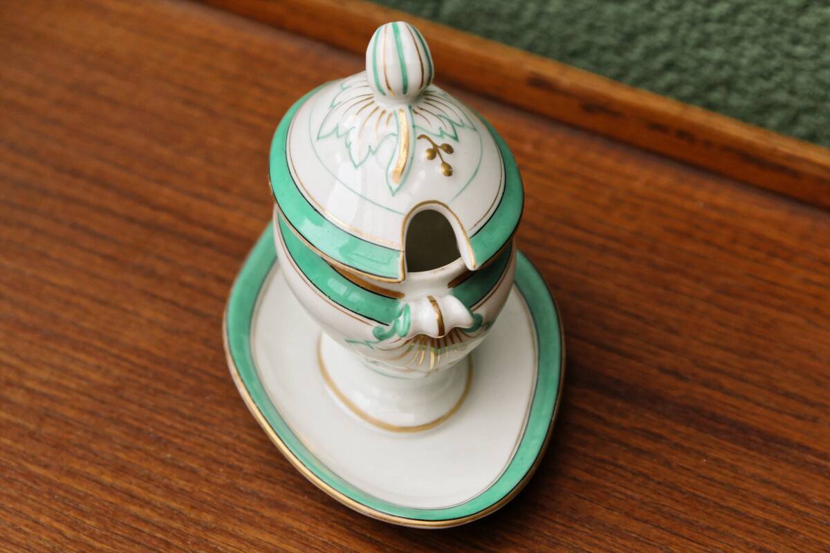 Antique mustard pot in Paris porcelain