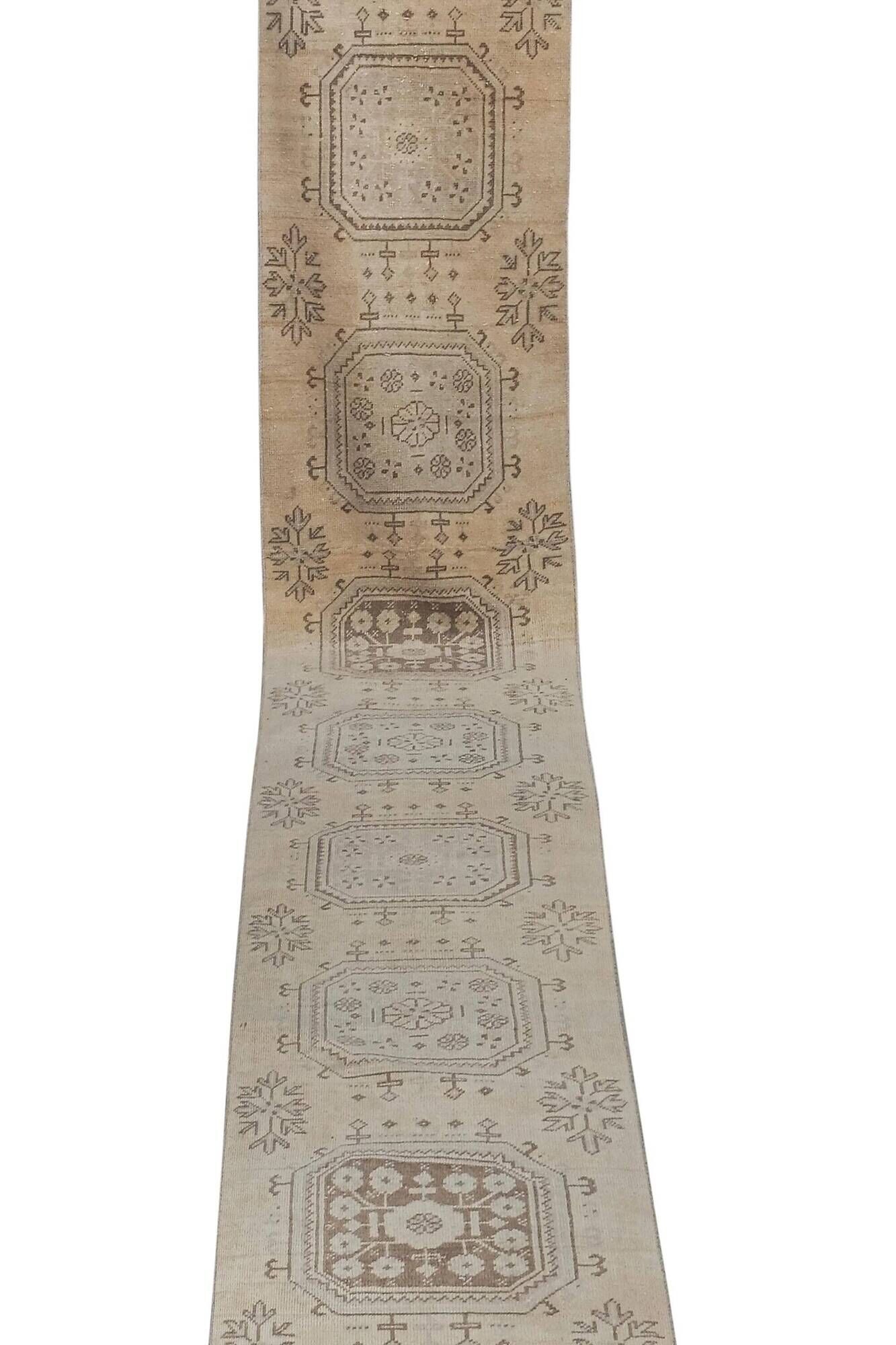 Vintage Turkish hallway rug 75x597 cm