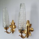 Pair of antique gilded wall sconces