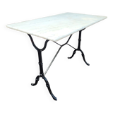 Bistro table top marble foot cast iron