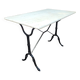 Bistro table top marble foot cast iron