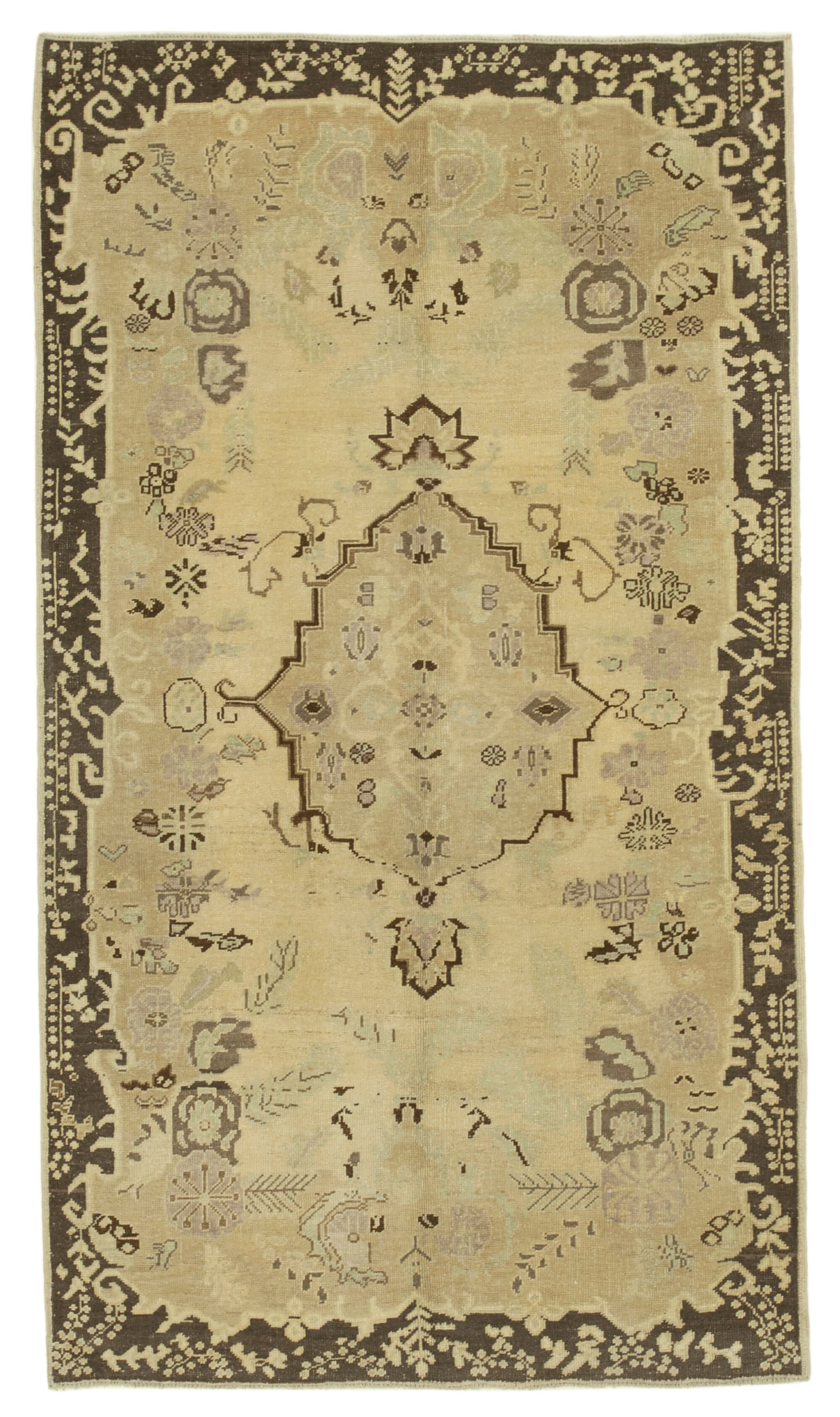 1970s handwoven vintage anatolian beige rug 149 cm x 266 cm