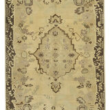 1970s handwoven vintage anatolian beige rug 149 cm x 266 cm