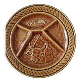 Assiettes anciennes barbotine faïence de sarregeumine 1970