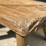 Small side table or stool in four-legged blond teak H:30 L43 l30