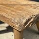 Petite table d'appoint ou tabouret en teck blond quadripode H:30 L43 l30
