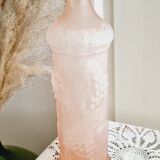 Pink frosted glass bottle, empoli italy