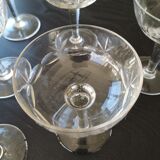 6 vintage engraved champagne glasses