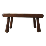 Table basse brutaliste en bois massif, années 1960