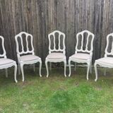 Lot de 5 chaises anciennes en chêne