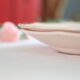 Flat plates in pink ceramic, art deco, 1930, st Amand