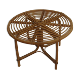 Vintage wicker rattan coffee table