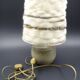 Pair of bedside lamps in stoneware and wool lampshades - Vintage around 1970