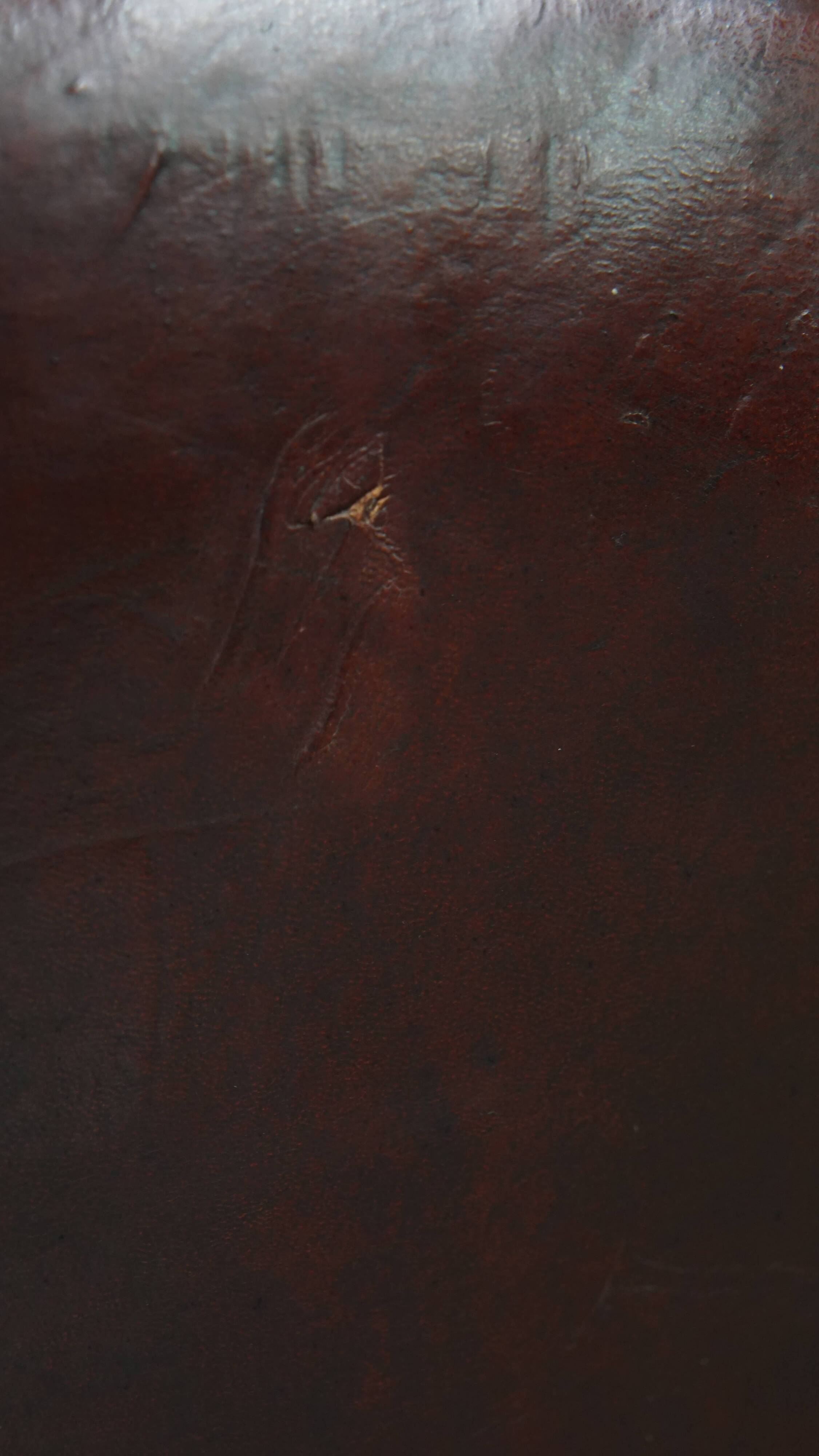 Dark English-Style Sheepskin Wingback Chair