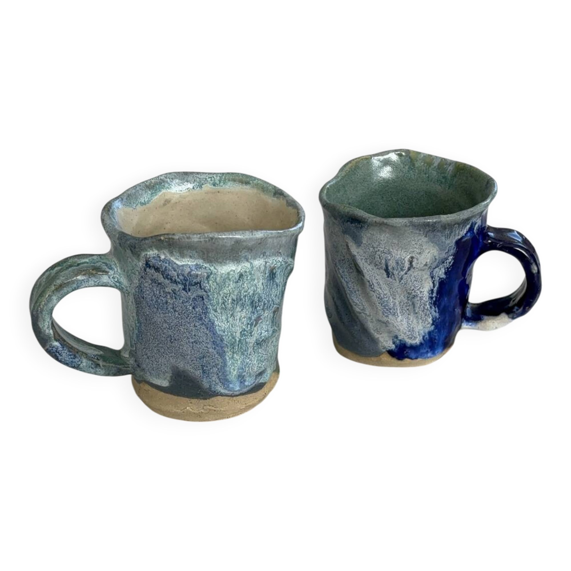 Set of 2 glazed ceramic mugs – Handmade rustic mugs