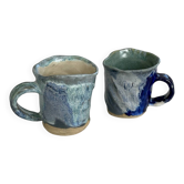 Set of 2 glazed ceramic mugs – Handmade rustic mugs