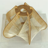 Lampshade for suspension in wire and wood