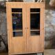 Bookcase in raw wood & metal feet