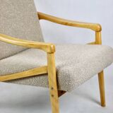 Czech Model Armchair in Beige Boucle attributed to Jiri Jiroutek, 1970s
