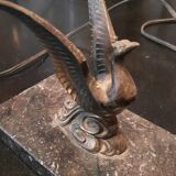 Art deco lamp marble and metal