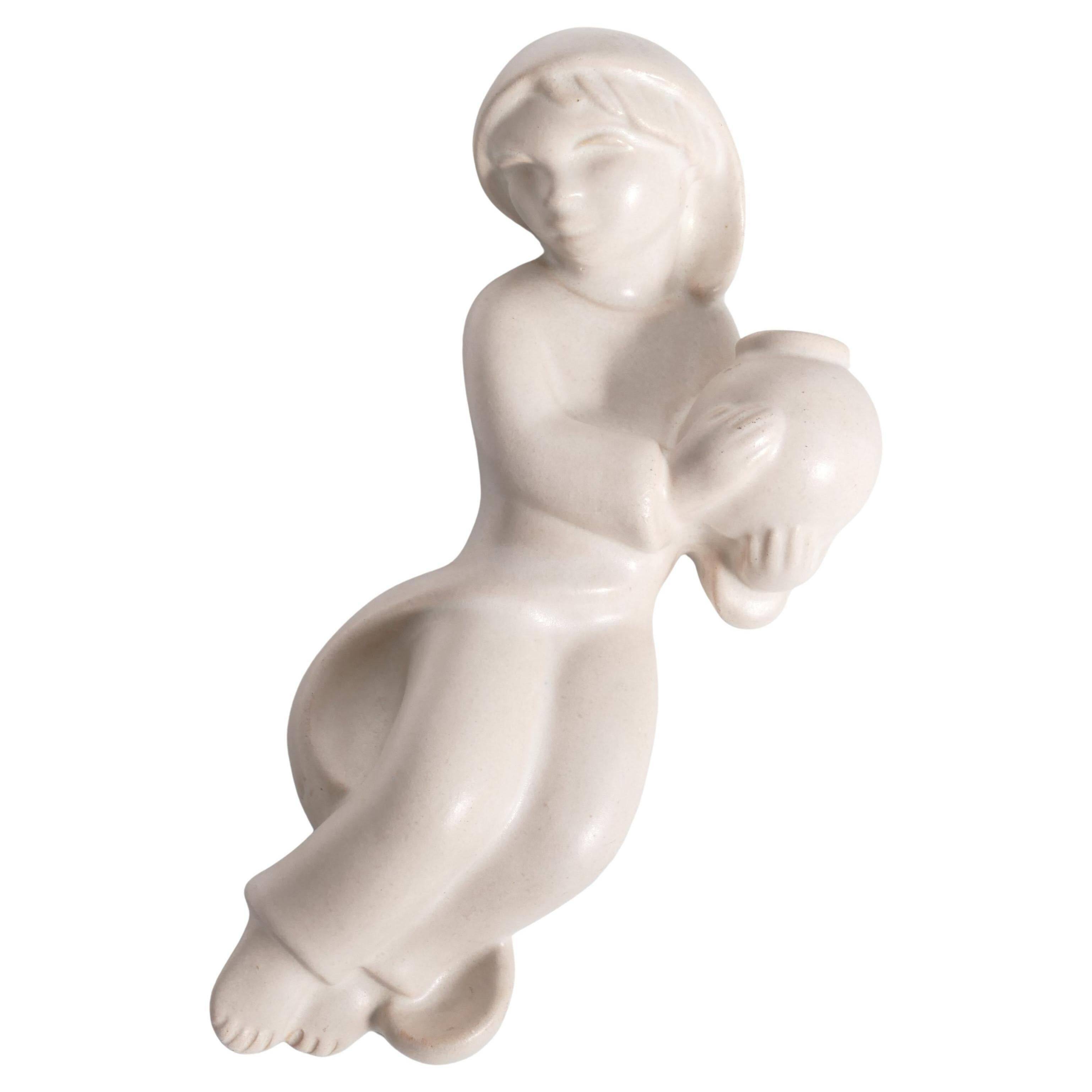 White Sconce with Boy Motif by Marianne Starck for Michael Andersen & Son