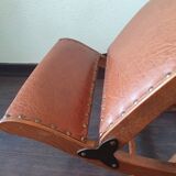 70s wooden folding footrest