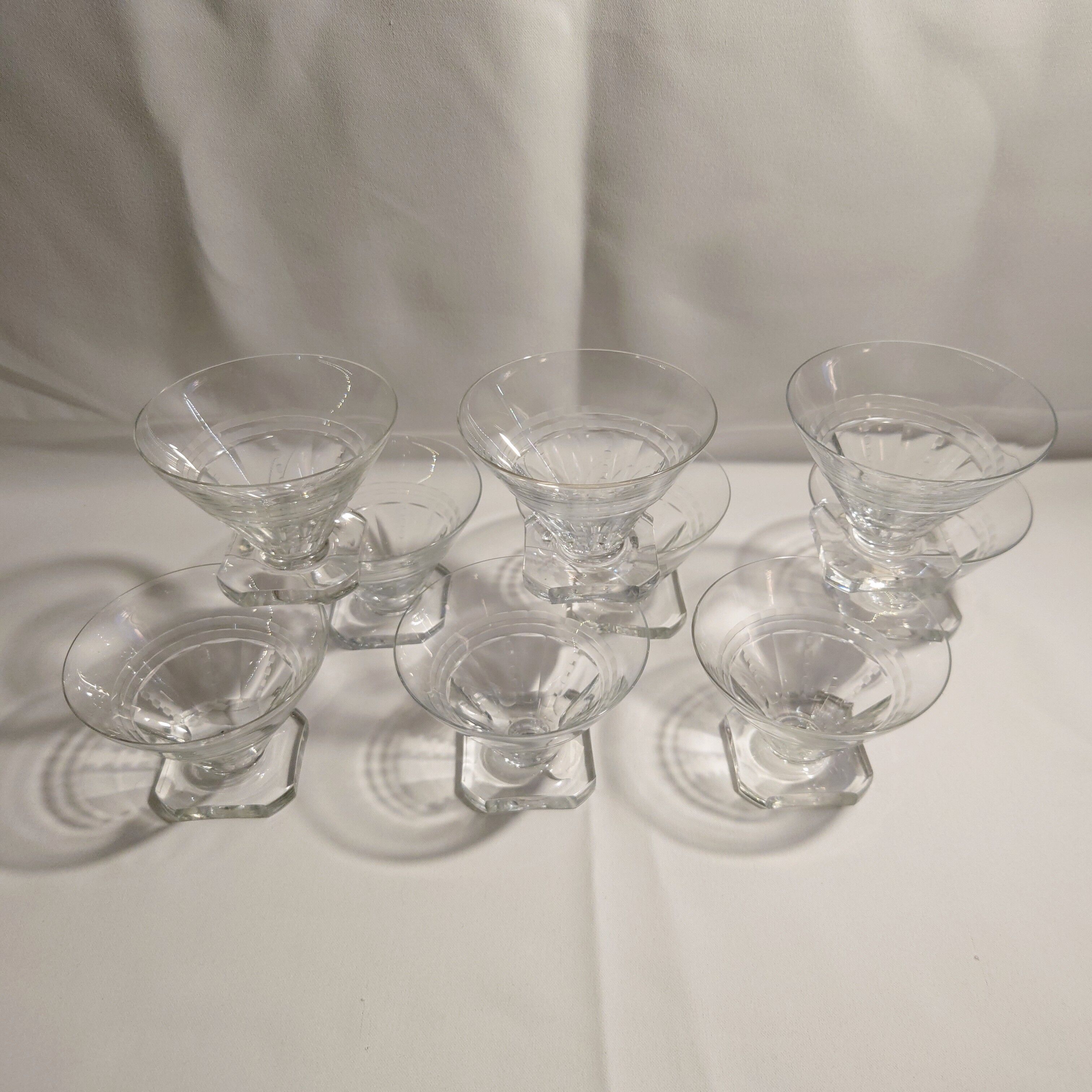 9 Portieux art deco champagne glasses