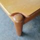 Square coffee table in solid blond wood 80s