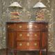 Louis XVI-style half-moon mahogany chest of drawers