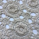 Round crocheted tablecloth
