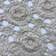 Round crocheted tablecloth
