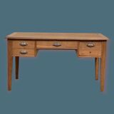 Solid desk in raw oak handles art deco shells