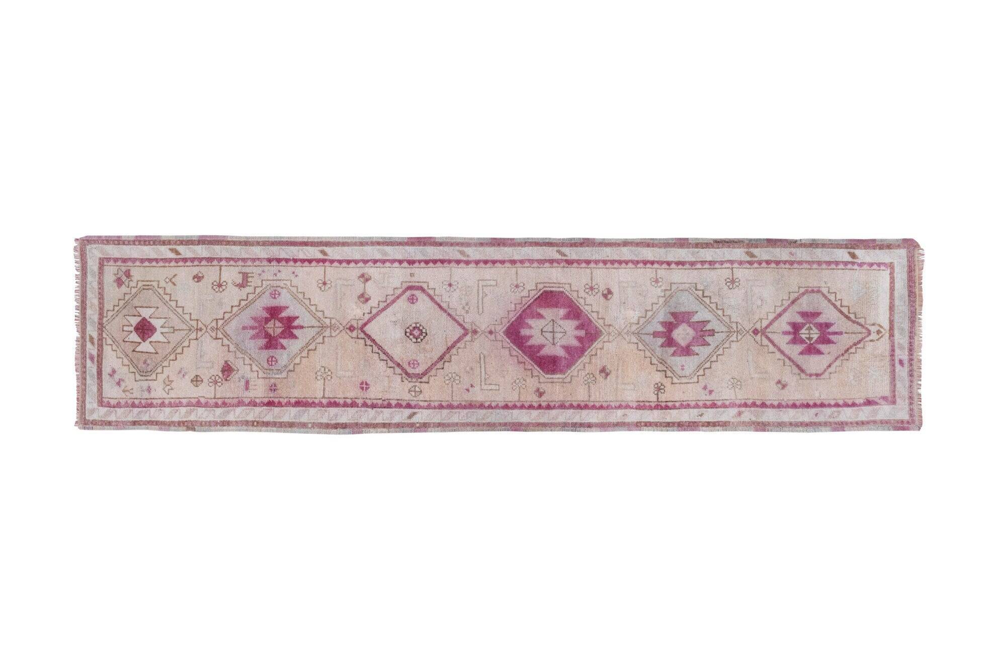 Vintage Turkish hallway rug 82x350 cm