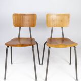 Set de deux chaises de bureau en teck de design danois