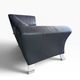 Rolf Benz 322 – Black 2-seater leather sofa
