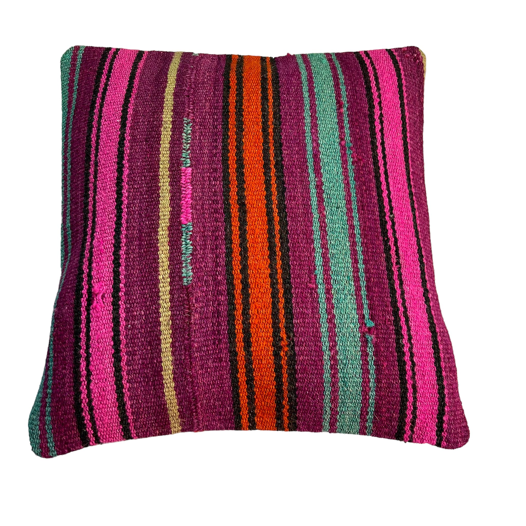 Vintage turkish kilim cushion cover , 40 x 40 cm