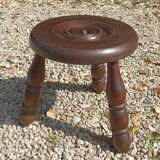 Solid wood stool round legs tripod