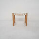Scandinavian modern wooden stool with white bands, 1970's