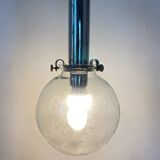 Vintage design pendant lamp globe in transparent glass