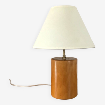 Vintage lamp in solid elm Italy 80s