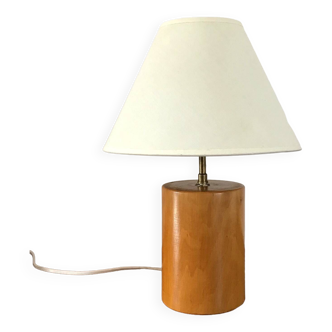 Vintage lamp in solid elm Italy 80s