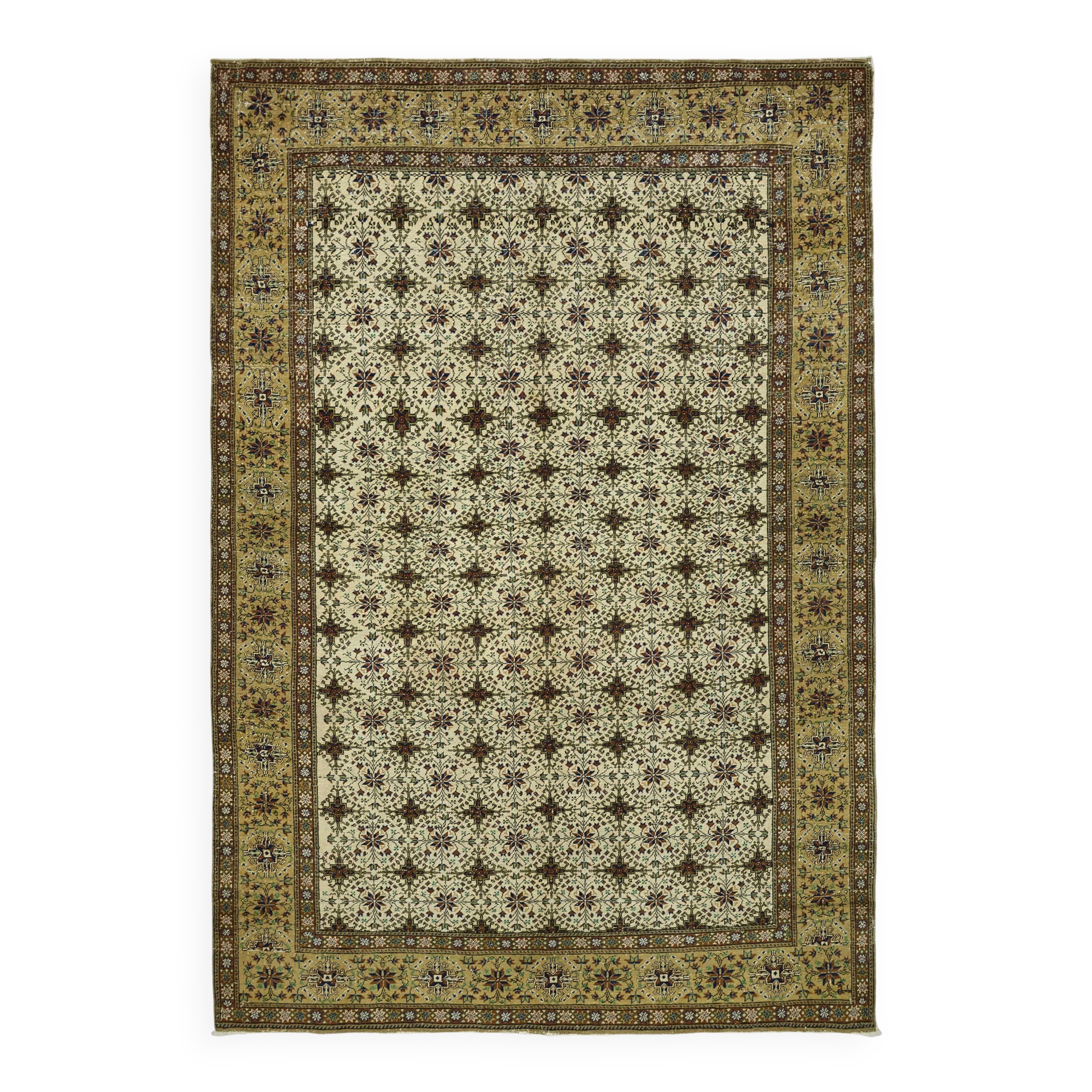 Turkish Wool Vintage Kayseri Rug 196 cm x 291 cm